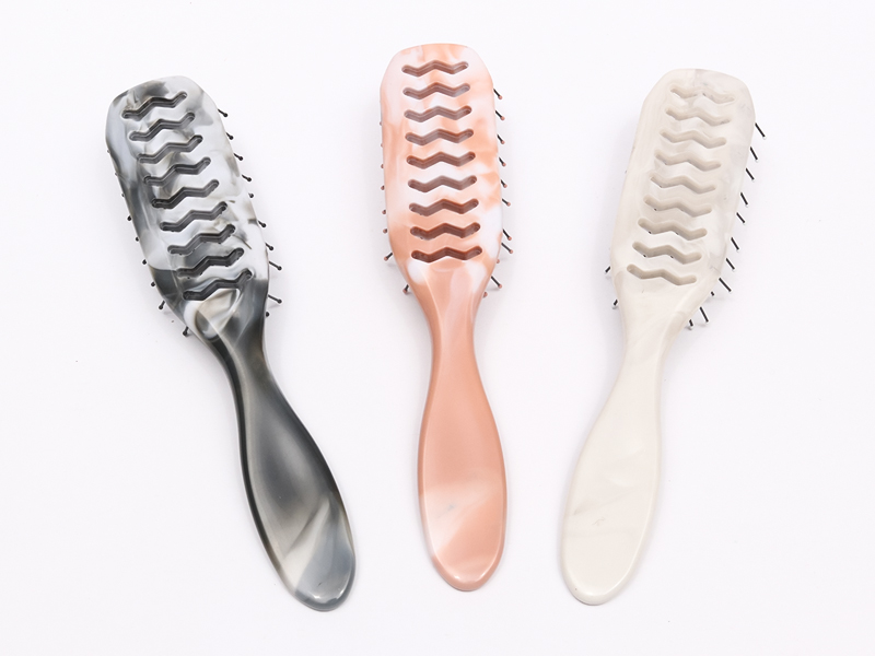 Brosse à cheveux à palette ventilée naturelle en plastique pour cheveux épais