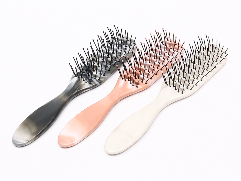 Brosse à cheveux à palette ventilée naturelle en plastique pour cheveux épais