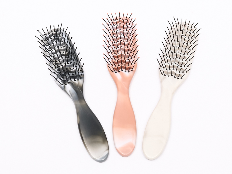 Brosse à cheveux à palette ventilée naturelle en plastique pour cheveux épais