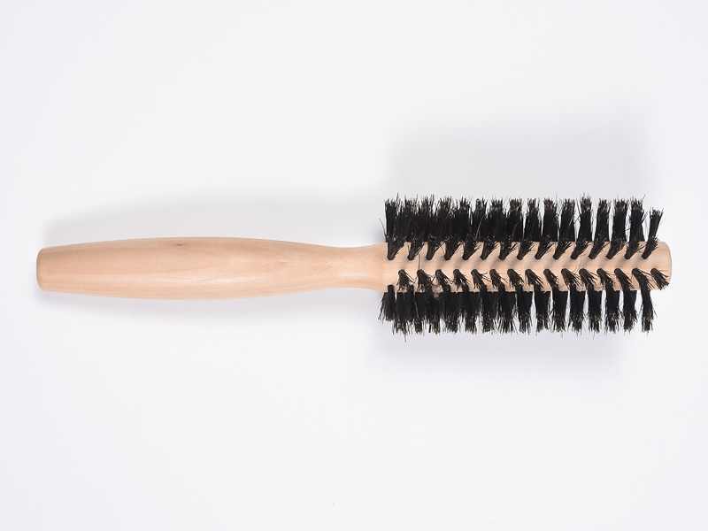 Brosse à cheveux ronde en bois de bambou