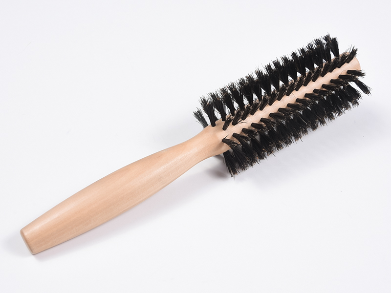 Brosse à cheveux ronde en bois de bambou