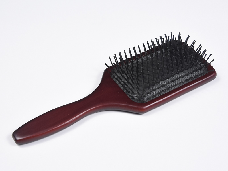 Grande brosse à cheveux démêlante de massage en bois de bambou