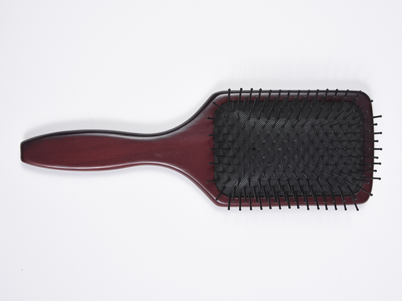 Grande brosse à cheveux démêlante de massage en bois de bambou
