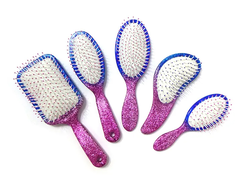 Brosse à cheveux ondulée courbe de shampooing de brushing en plastique de palette