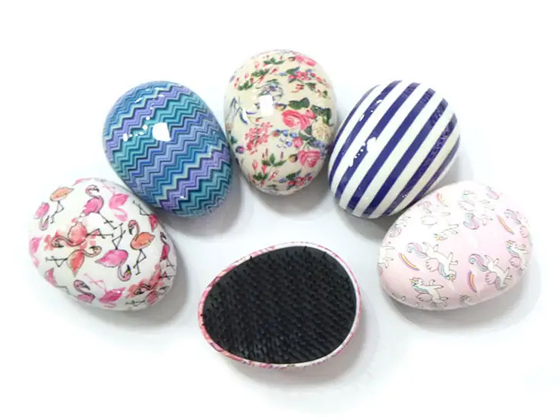 Mini brosse à cheveux ronde démêlante en forme d'œuf