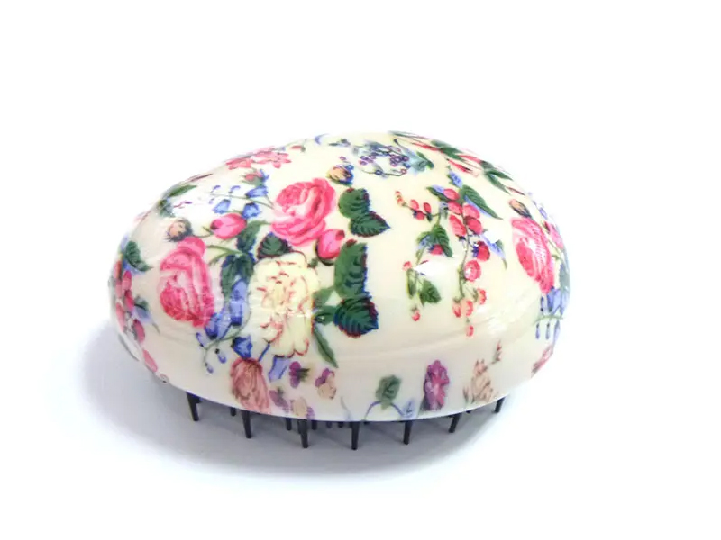 Petite brosse à cheveux transparente pour enfants, couleur lavande, œuf démêlant