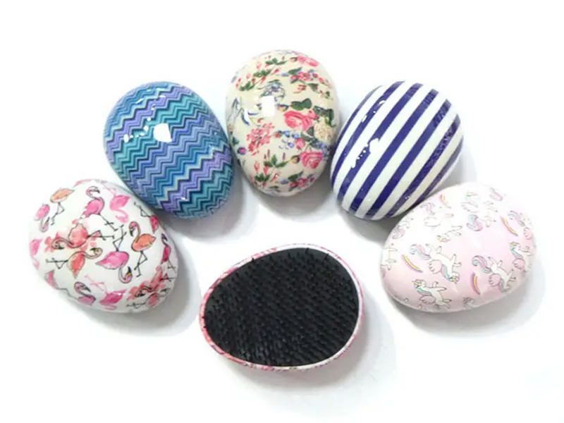 Petite brosse à cheveux transparente pour enfants, couleur lavande, œuf démêlant