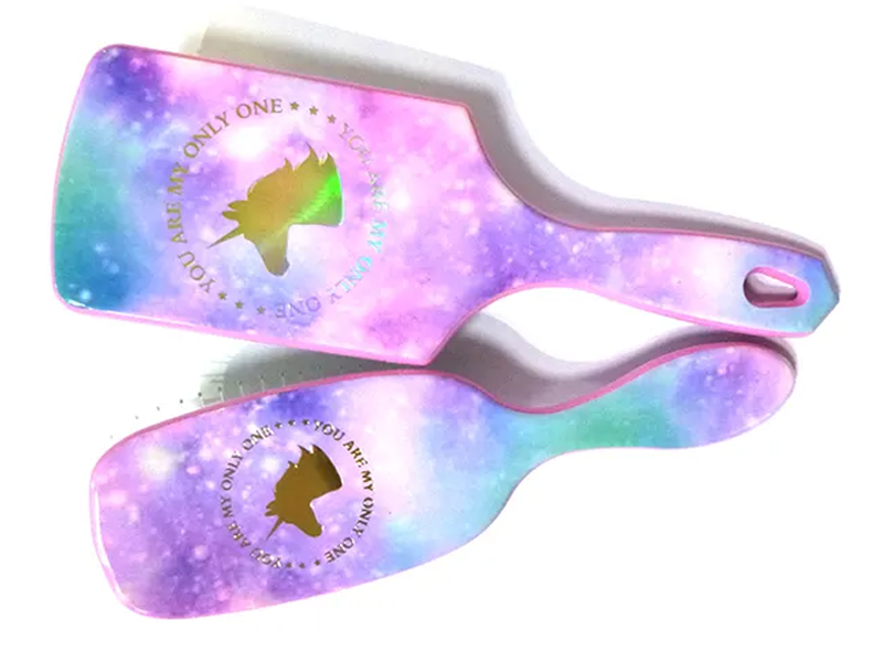 Brosse à cheveux en plastique colorée Sparkle Unicorns