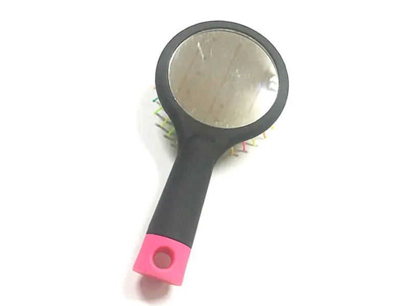 Brosse à cheveux à coussin démêlant doux au toucher, pointe boule noire arc-en-ciel pour femmes