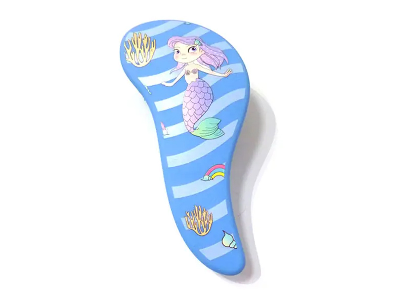 Brosses à cheveux bouclés en plastique coloré avec vagues d'aération
