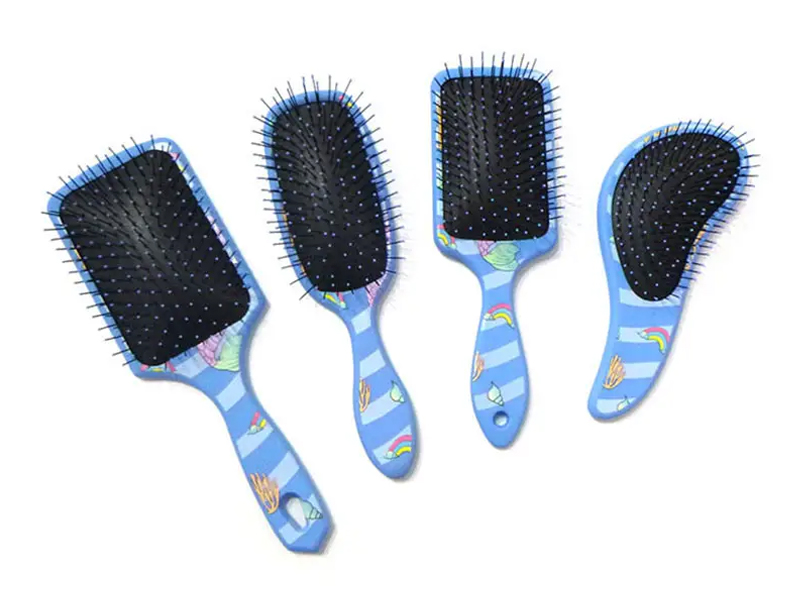 Brosses à cheveux bouclés en plastique coloré avec vagues d'aération