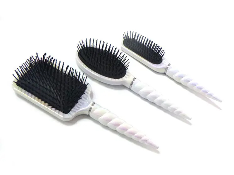 Brosse ondulée incurvée pour massage du cuir chevelu, shampooing 360
