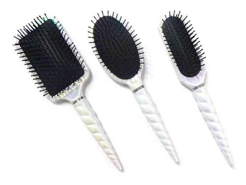 Brosse ondulée incurvée pour massage du cuir chevelu, shampooing 360