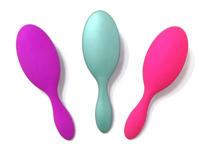 Brosse à cheveux ondulée noire ovale multicolore 360 ​​Tangle Denman