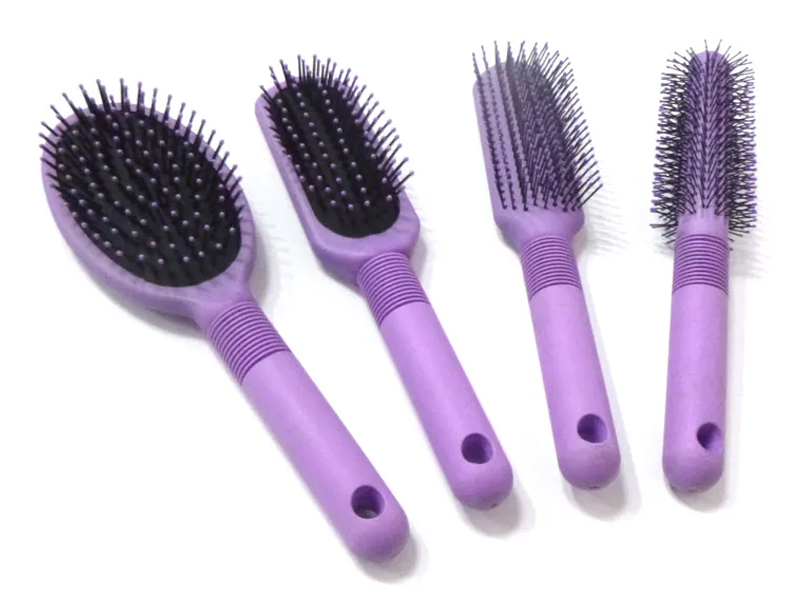 Ensemble de brosses à cheveux avec coussin de revêtement en caoutchouc plastique
