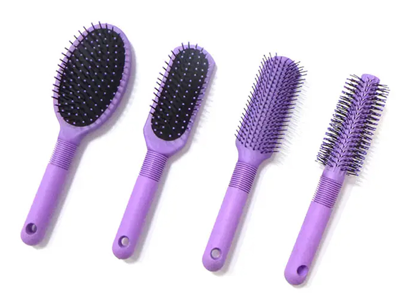 Ensemble de brosses à cheveux avec coussin de revêtement en caoutchouc plastique