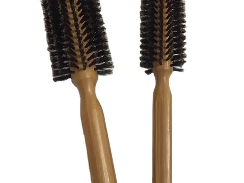 Brosse à cheveux ronde en bois