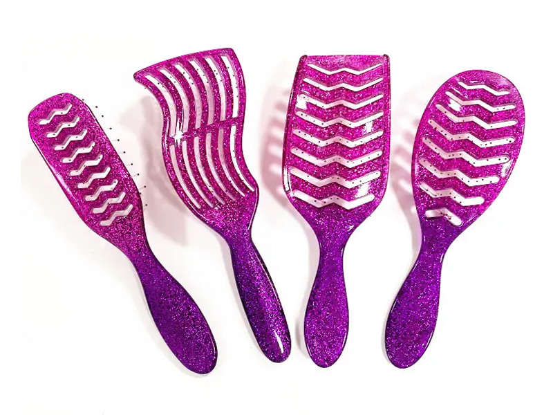 Brosse à cheveux démêlante transparente à paillettes