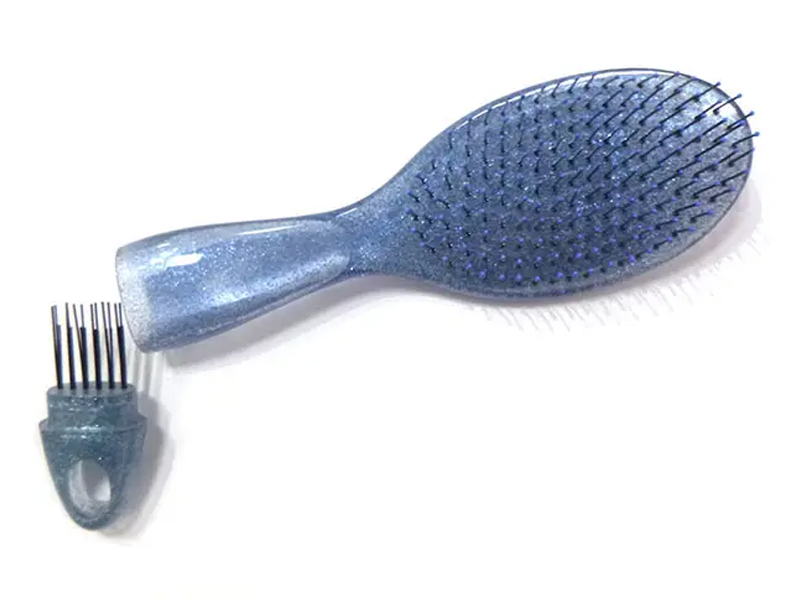Brosse à cheveux démêlante transparente à paillettes