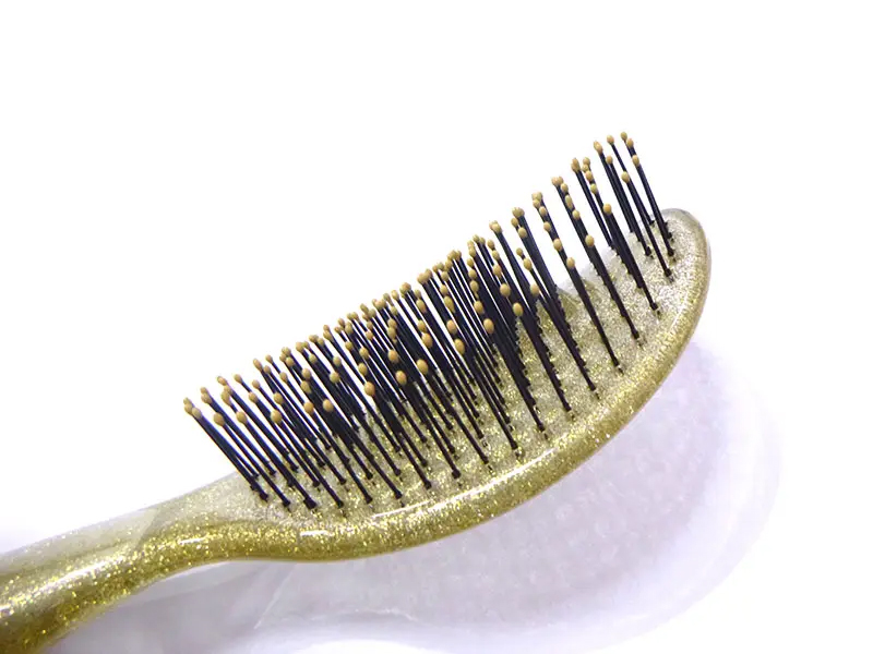 Brosse à cheveux démêlante transparente à paillettes