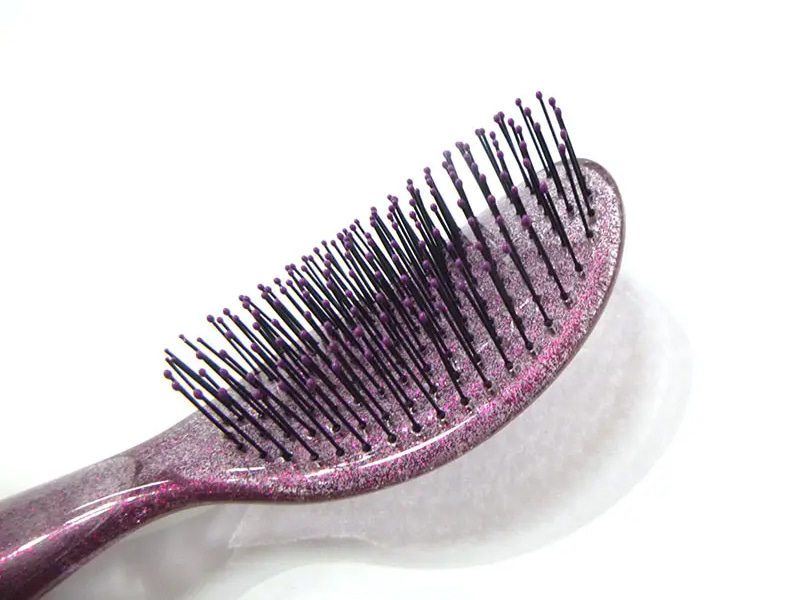 Brosse à cheveux démêlante transparente à paillettes