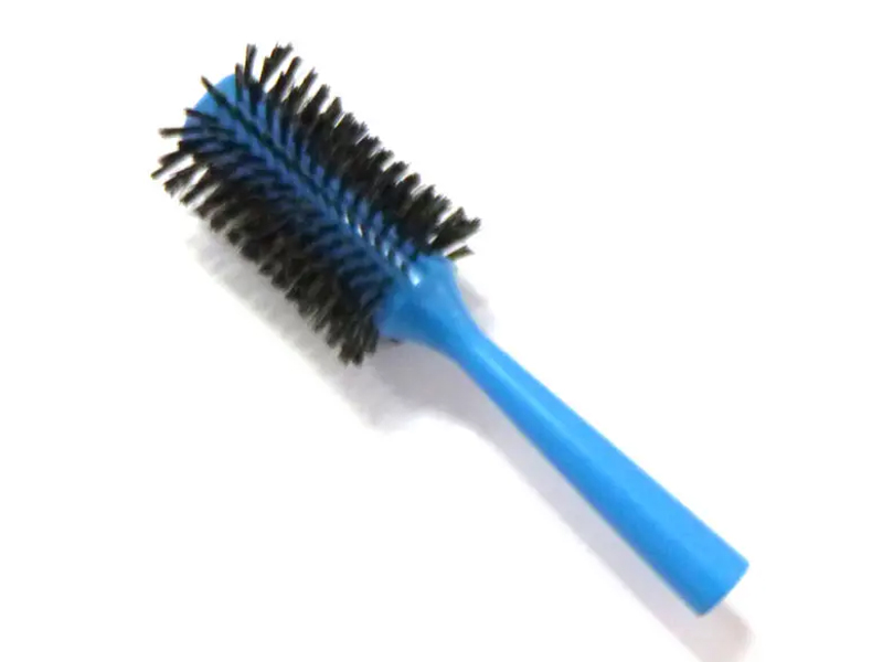 Brosse à cheveux ronde colorée en nylon et poils de sanglier