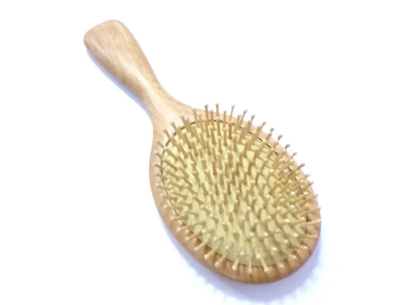Brosse à cheveux ovale démêlante en bois en poils de sanglier