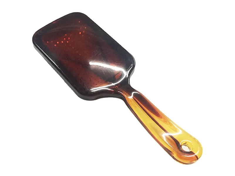 Brosse à cheveux à palette de couleur ambre avec épingles en métal