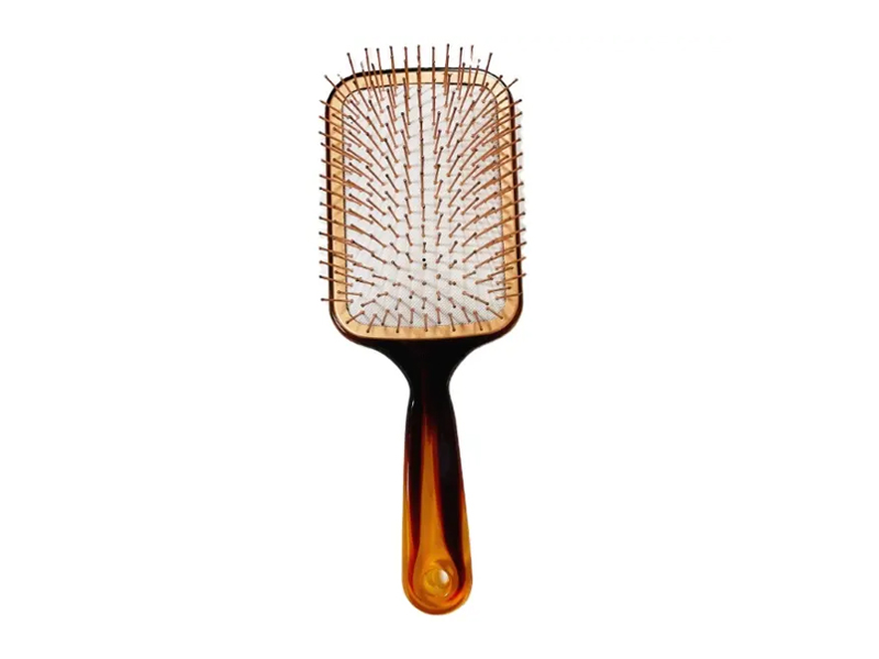 Brosse à cheveux à palette de couleur ambre avec épingles en métal