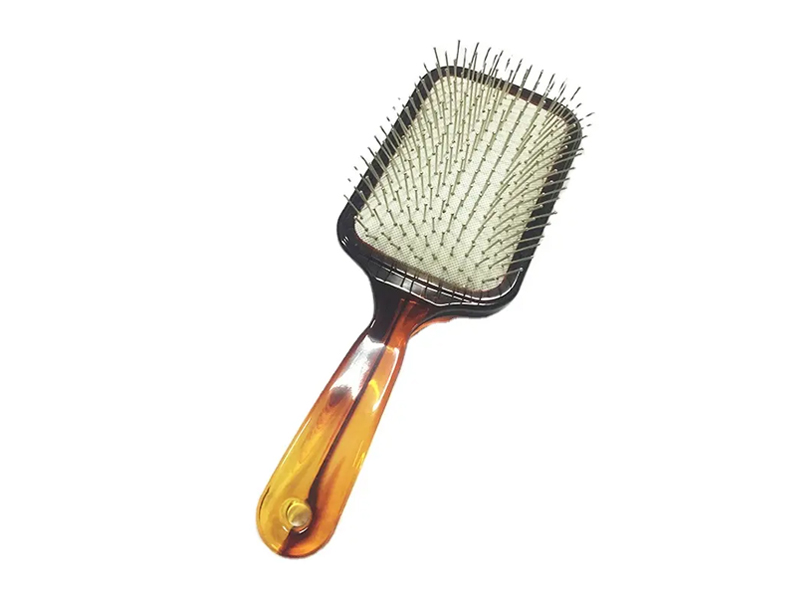 Brosse à cheveux à palette de couleur ambre avec épingles en métal
